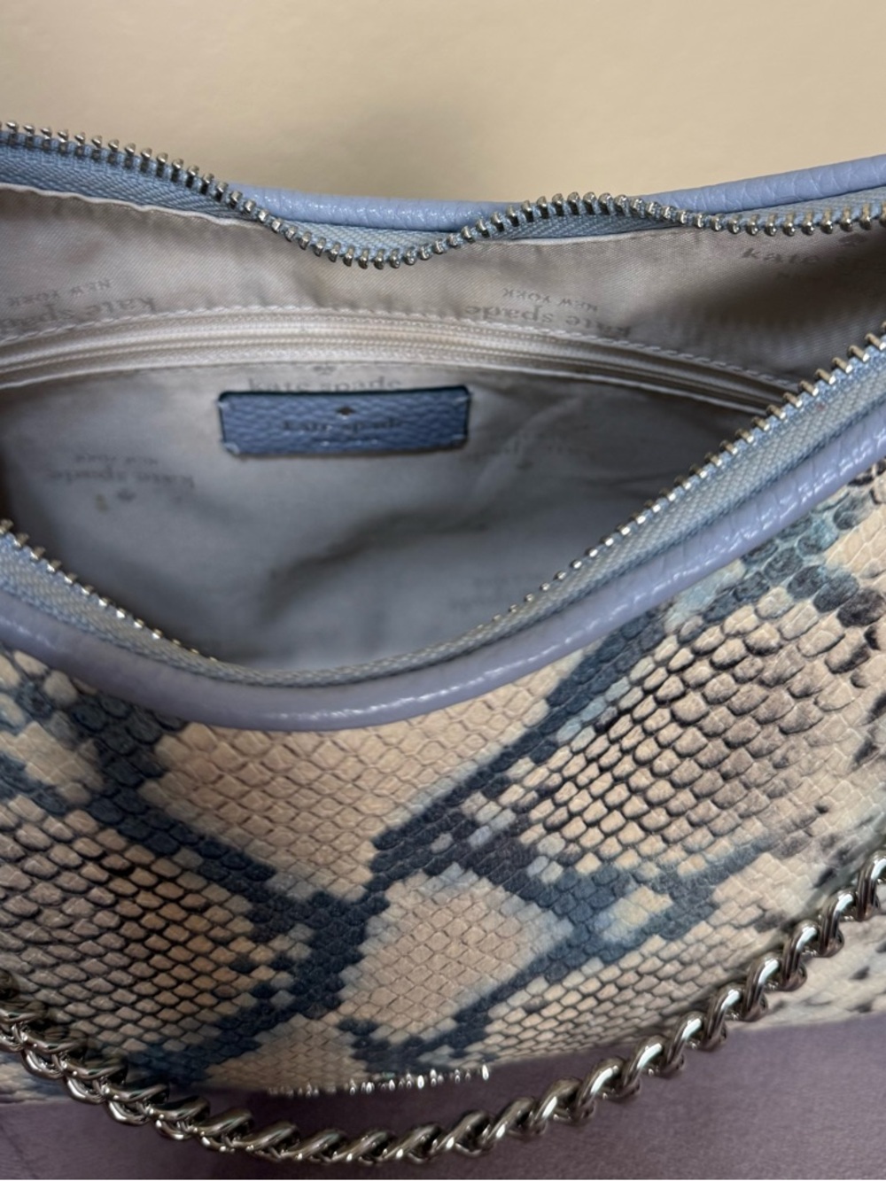 Kate Spade Zippy Snake Embossed Convertible Crossbody - Picture 7 of 9